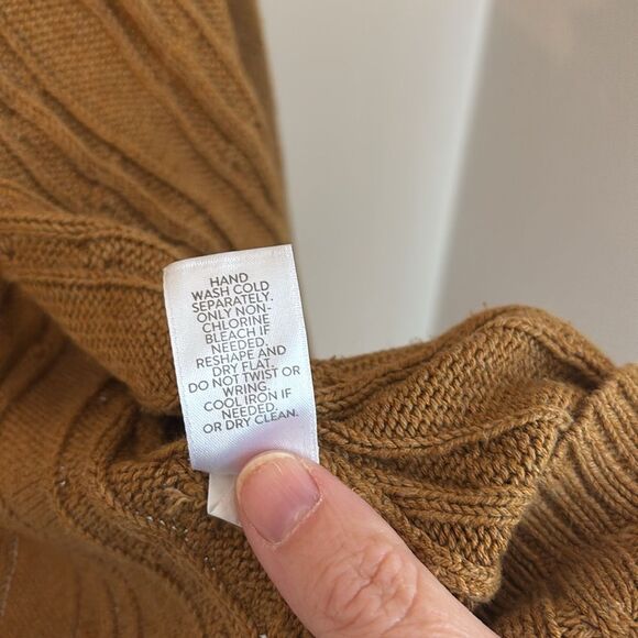 J. Jill Women’s long open cable knit camel tan casual cardigan sweater XL tall! - Picture 6 of 8